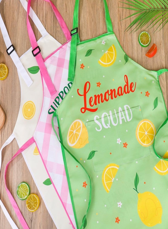 XLSXEXCL 3 Pack Lemonade Stand Apron, Lemon kids Aprons with Pockets, Adjustable Lemonade Apron for Boys and Girls for Lemonade Stand Supplies, Summer Lemon Party Decor (3 Styles) - Image 4